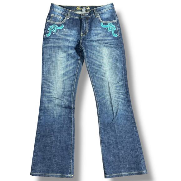 Southpole Denim - Southpole Jeans Womens 3 Blue Bootcut Leg Mid Rise Casual Denim Y2K Dark Wash